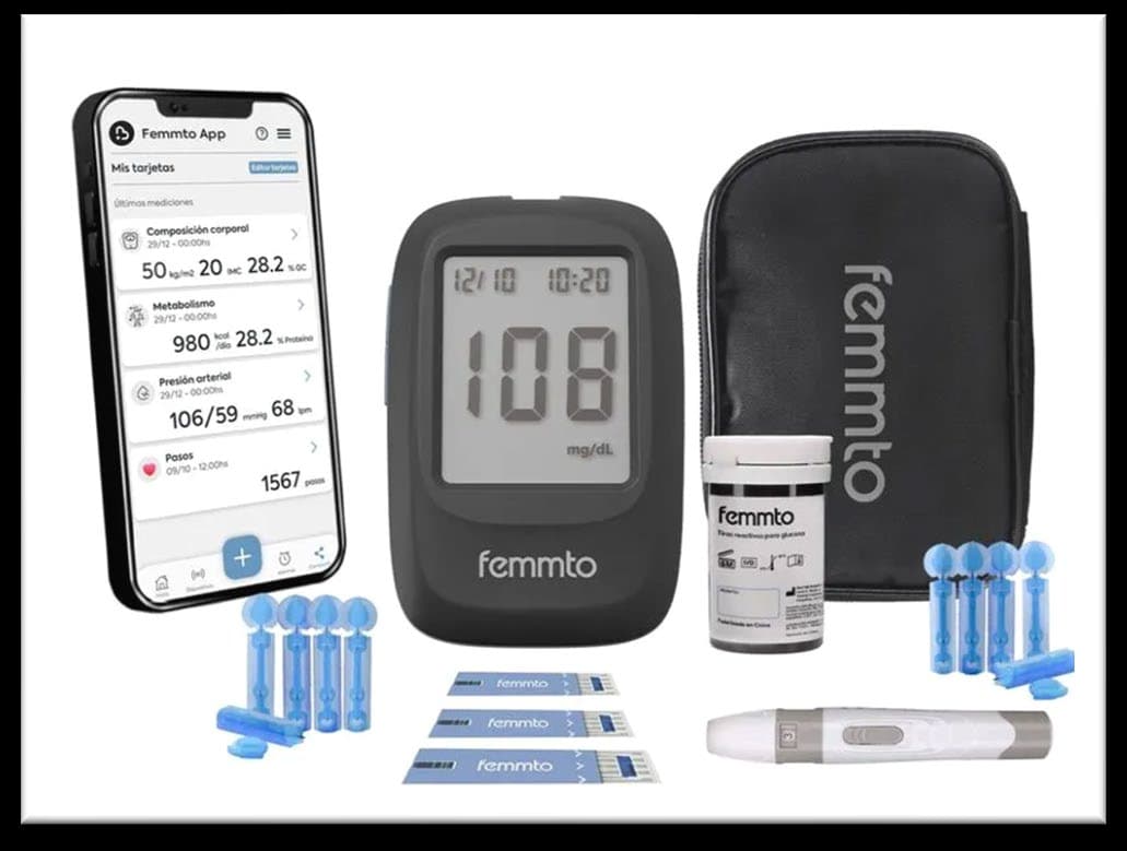 Kit de monitoreo de glucosa y aplicación móvil del Programa Diabetes NEO
